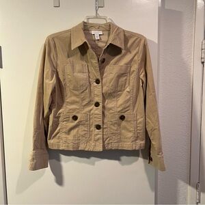 Charter Club Women's Khaki Utility Button Jacket